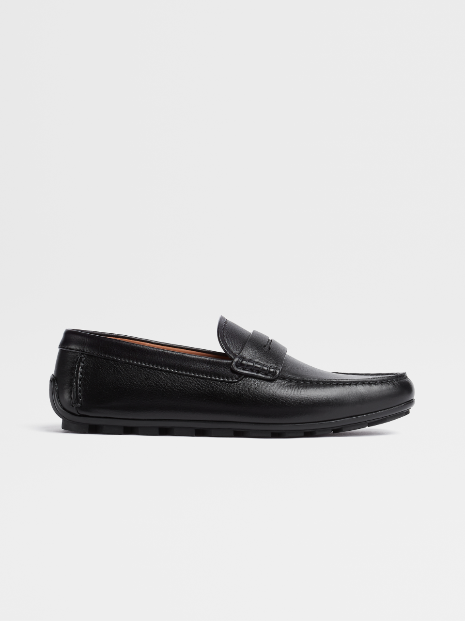 Black Grained Leather Highway Driving Shoe